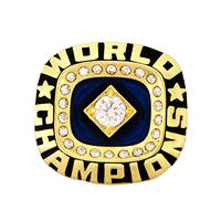 Back to Back custom silver baseball championship ring with team design